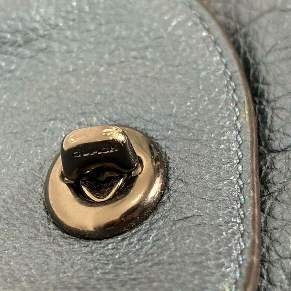 Coach Blue Metallic Leather Mickie Large Backpack - Picture 10 of 11